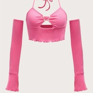 Butterfly halter with sleeves